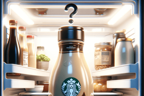 coffee creamer starbucks bottle in fridge